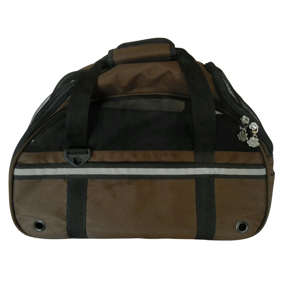 Pet Carrier Brown & Black Mesh 15x10x8